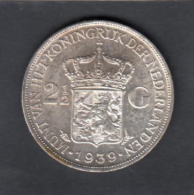 Beschrijving: 2 1/2 Gulden WILHELMINA  